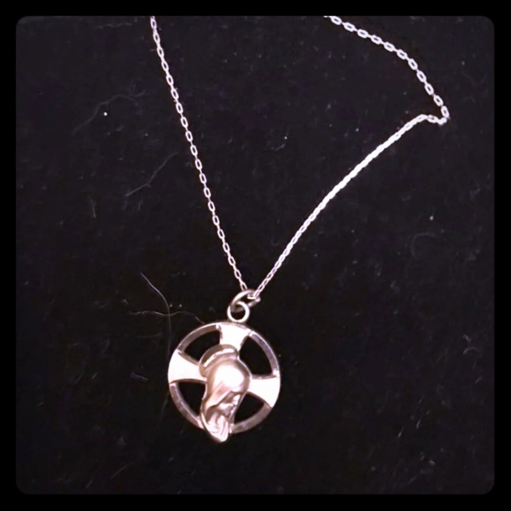 Solid Sterling Silver Religious Necklace - image 1
